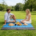 thumbnail image 6 of Picnic Mat, Waterproof, Portable, Foldable, Lightweight Polyester, Large capacity for 3-5 people, All-terrain use, Camping tent mat, Outdoor BBQ rest mat, Baby play/Indoor mat Blue, 6 of 6
