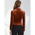 thumbnail image 4 of INSPIRE CHIC Chaqueta De Traje De Oficina De Negocios Con Solapa Y 1 Botón De Terciopelo Para Mujer marrón M, 4 of 5