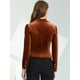 thumbnail image 4 of INSPIRE CHIC Chaqueta De Traje De Oficina De Negocios Con Solapa Y 1 Botón De Terciopelo Para Mujer marrón M, 4 of 5