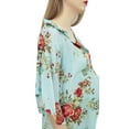 thumbnail image 4 of Bimba Moms Light Blue Floral Printed Kaftan With Belt Maternity Maxi Dress-22, 4 of 6
