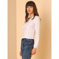 thumbnail image 4 of INSPIRE CHIC Blusa de manga larga con cuello en V dulce y estampado de corazón para mujer blanco XL, 4 of 6