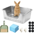 thumbnail image 6 of Stainless Steel Sifting Litter Box for Rabbit (L), 6 of 11