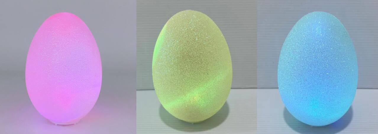 Way To Celebrate Easter 5-inch Height Multi-Color Glitter Plastic Egg Indoor Decor, Yellow, Pink, Blue