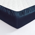 thumbnail image 3 of Mellanni 3 Piece 100% Cotton Bed Sheet Set, 400 Thread Count, Deep Pocket, Twin, Navy, 3 of 7