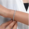thumbnail image 5 of Hitanshu Jewels Heart Cut Cubic Zirconia Beautiful Women's Tennis Bracelet 14K White Gold Plated, 5 of 5
