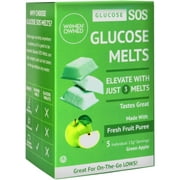 Glucose SOS Melts 15g Dose – 5 Pack - All Natural Dissolvable Glucose Tablet for Body Sugar Recovery, No Water Needed - Green Apple