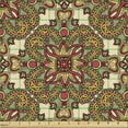 thumbnail image 2 of Ambesonne Mandala Fabric by the Yard Upholstery, Flora Leaves, 1 Yard, Pale Orange Dark Coral, 2 of 5