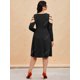 thumbnail image 4 of Vestido Midi de Talla Grande con Hombros Al Aire con Cremallera Rosegal  Vestidos casuales de talla grande, 4 of 5