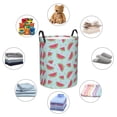 thumbnail image 4 of Fuzoiu Watermelon Print Circular Hamper,Laundry Basket with Handle,Collapsible Laundry,Dirty Clothes Storage Basket,for Bedroom Bathroom Dorm Living Room-Medium, 4 of 6