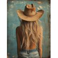 thumbnail image 1 of Qisvanset Framed Canvas Wall Art, 12x16 Inch Romans Blue Coastal Cowboy Bible Wall Print, 1 of 5