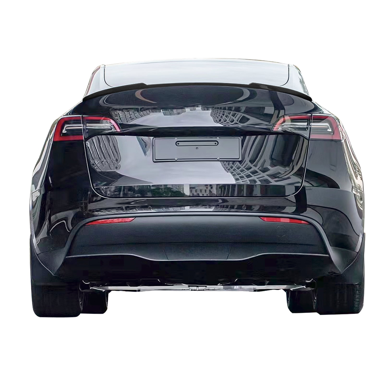 Ikon Motorsports Compatible with 20-24 Tesla Model Y IKON Style ABS Rear Trunk Spoiler Wing - Gloss Black