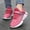 Hot Pink, variant on Liyamei Children's Fashion Mesh Lace Up Sneakers Color Matching Casual Comfortable Running Shoes Girls Running Shoes Size 11