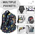 thumbnail image 6 of Yspwyqan Teen Boys Backpack, 17 Inch Lightweight 600D Polyester Kids Schoolbag, Multi-Pocket Astronaut Dino Space Laptop Backpack for High School Camping Back to School, 6 of 7