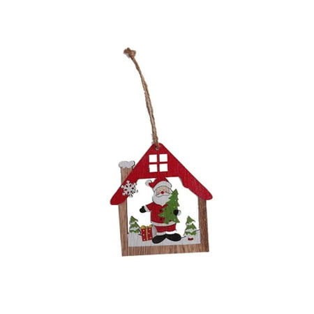 

Veki Small Wooden Christmas Decorations Tree Decorations Pendants Christmas Home Decor Teardrop Chandelier Crystals