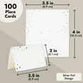 thumbnail image 5 of 100 Pack Place Cards for Table Setting - Blank Table Name Cards for Wedding, Banquet, Events, Reserved Seating (Silver Foil Polka Dot, 2 x 3.5 In), 5 of 10