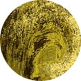 thumbnail image 1 of Ahgly Company Indoor Round Oriental Yellow Industrial Area Rugs, 7' Round, 1 of 4