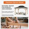 thumbnail image 3 of 10x12 Outdoor Wooden Gazebo - Outdoor Patio Gazebo with Galvanized Steel Double Roof, Heavy-Duty Spruce Wood Gazebo for Garden, Lawn, Poolside, Backyard Deck, 3 of 5
