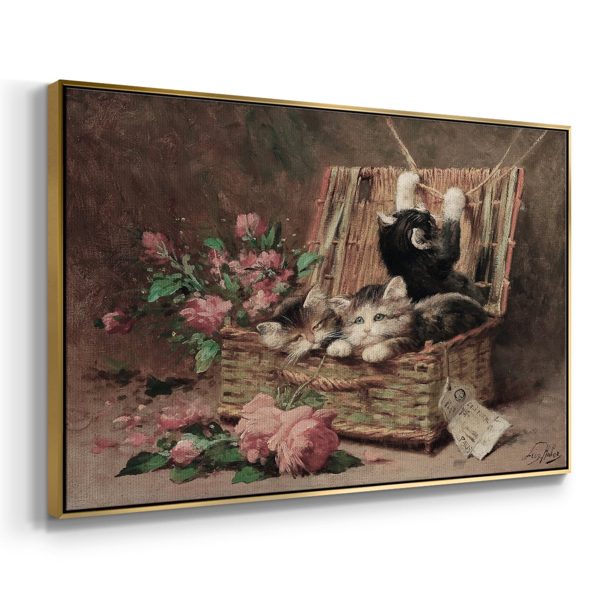 Vintage Landscape-CCCXC By Wexford Home Framed in Gold Wood Gallery Wrapped Canvas 25 in. x 37 in.
