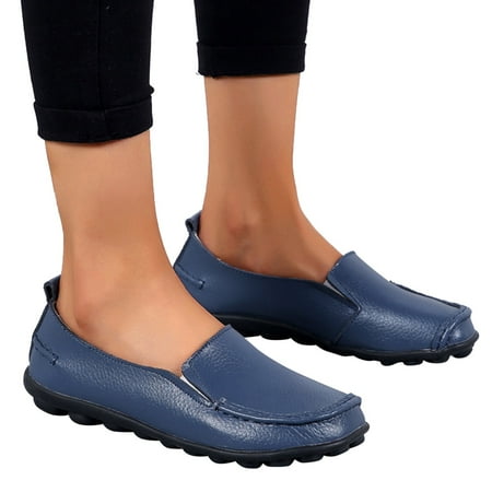 

uikmnh Women Shoes Fashion Womens Breathable Lace Up Shoes Flats Casual Shoes Dark Blue 8