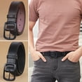 thumbnail image 2 of Mightlink Men Belt Multi Holes Faux Leather Adjustable Clothes Accessory Solid Color Match Clothing Smooth Surface Simple Style Men Waist Belt for Daily Wear, 2 of 6