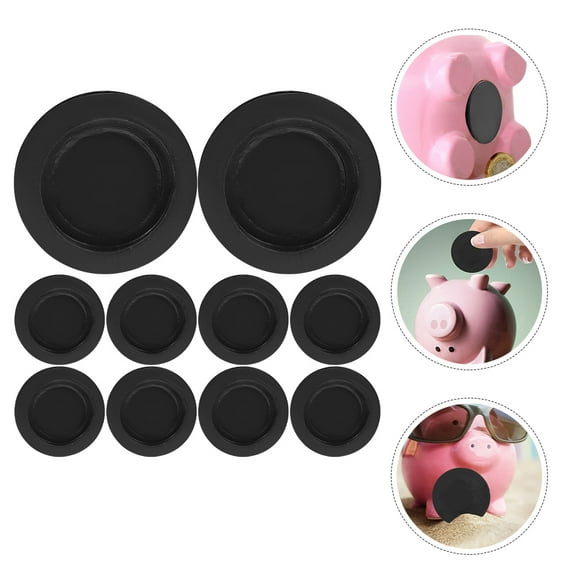 Worgeous Piggy Bank Stoppers Rubber Black 10pcs