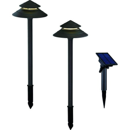 Solar Bronze Outdoor Integrated Led 2 Tier Landscape Path Light With Solar Bronze Outdoor Integrated Led 2 Tier Landscape Path Light With Remote Panel Pack Com