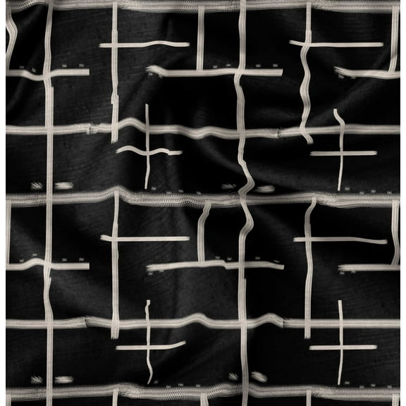Soimoi Texture Print, Silk Fabric, Decor Sewing Fabric by The Yard 42 Inch Wide,Decorative Fabric for Shirts Suits Ties, Black & White