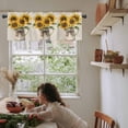 thumbnail image 5 of Sunflower Valances for Windows Farmhouse Kitchen Curtains Valances Rod Pocket Valance Curtains for Kitchen Windows Farm Floral Watercolor Plaid Botanicals Window Valances for Bathroom Bedroom 42"x12", 5 of 6