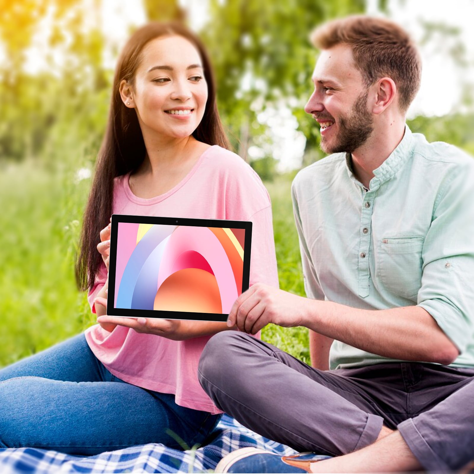 Tablet 64GB 10 Inch Tablet, Android Tablets, 6000mAh Battery Quad Core HD Touch Screen Tableta Computer, with WiFi BT Google Play Tabletas. (Pink)