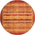 thumbnail image 1 of Ahgly Company Indoor Round Abstract Orange Modern Area Rugs, 5' Round, 1 of 4