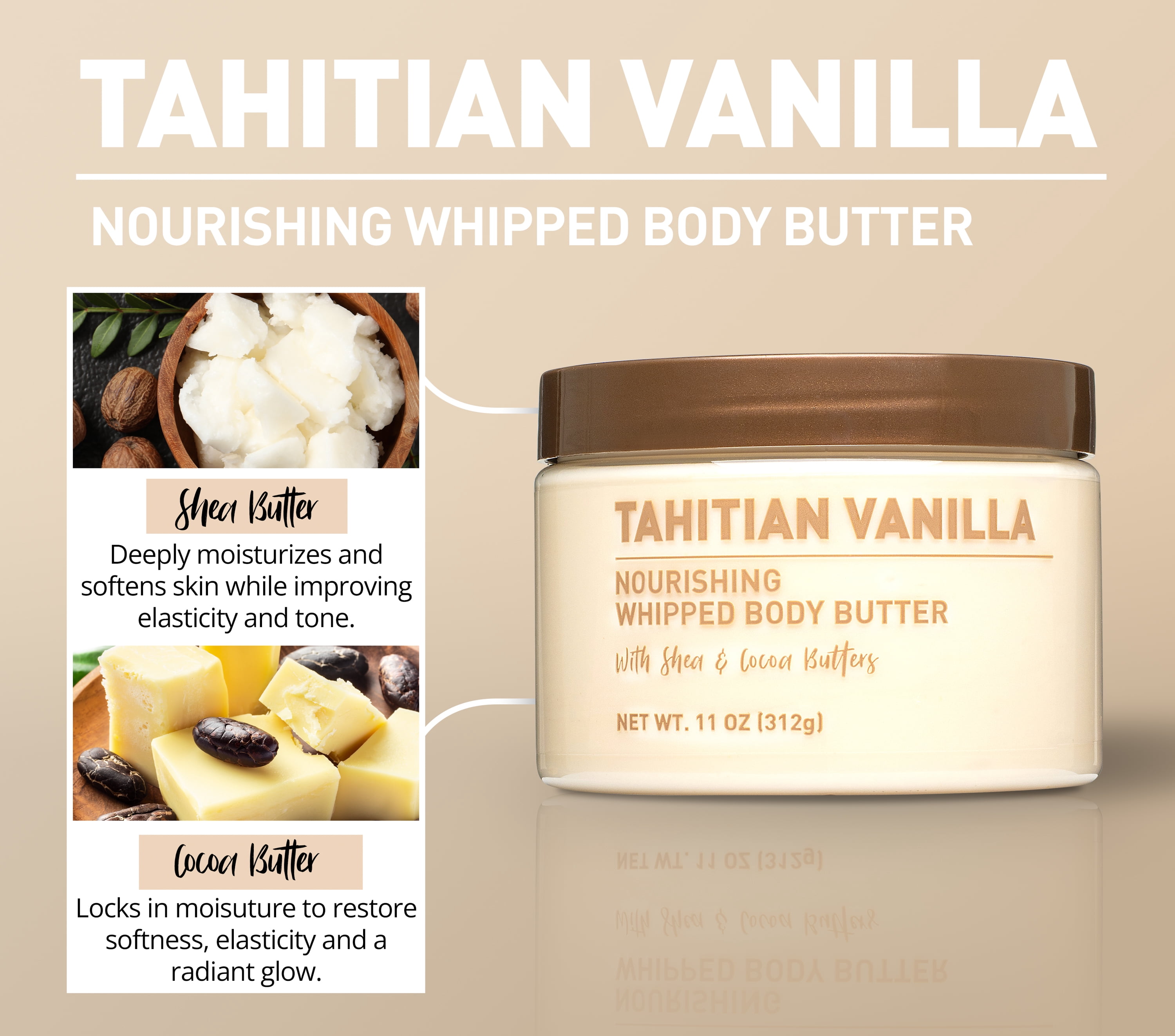 Nourishing Whipped Body Butter, Tahitian Vanilla, 11 oz
