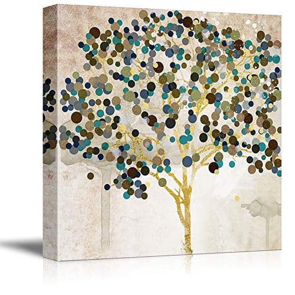 Wall26-Canvas Wall Art-Happy Tree-Giclee Painting Wall Bedroom Living House Decoration Home Art - 24x24 inches