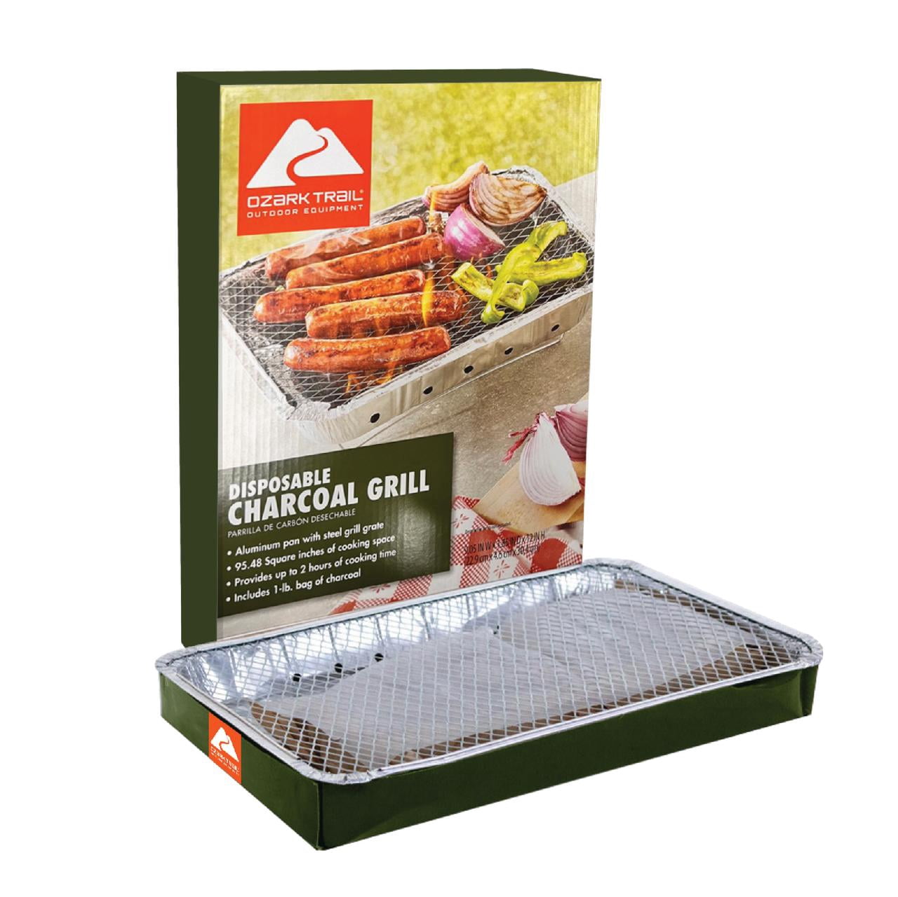 (2 pack) Ozark Trail Disposable Instant Charcoal Grill with 540g Charcoal Content