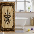thumbnail image 3 of Manfei 3D Vintage Stars Print Shower Curtain 72Wx72L,Boho Abstract Geometric Bathroom Curtain,Cream Brown, 3 of 5