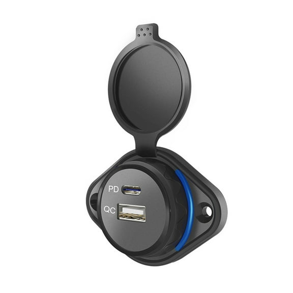 Car Charger Socket Power Outlet Dual USB Port Car Charger for Cars Bus RV Boat Automotive Marine ATV Truck Golf Cart