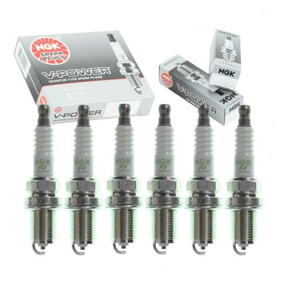6 pc NGK V-Power Spark Plugs compatible with Lexus RX400h 3.3L V6 2006-2008