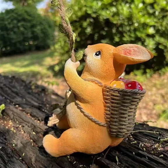 Chanana Climbing Rabbit Tree Hugger Garden Bunny Statue Resin Animal Sculpture, Easter Yard Decor for Outside, Funny Tree Climber Figurine Outdoor Patio Lawn Ornaments (Rabbit)