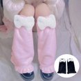 thumbnail image 6 of Dengjunhu 1 Pair Fluffy Ruffles Edge Leg Warmers Autumn Winter Fluffy Bow Decor Foot Warm Socks for Daily Wear, 6 of 7