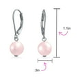 thumbnail image 4 of Bling Jewelry Womens Classic Black White Pink Pearl Drop Ball Earrings Sterling Silver Leverback, 4 of 5