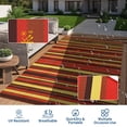 thumbnail image 4 of Garvee 9x12ft Waterproof Outdoor Rugs Modern Striped Area Rug for Patio, Reversible UV-Resistant Plastic Straw Rugs Outdoor Camping Carpet for Porch Deck Backyard Balcony, Blue, 4 of 6
