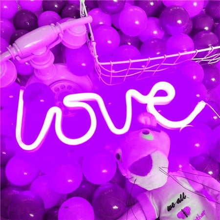Huiyi Love Neon Light Neon Love Signs Pink Neon Light Signs LED Love Signs Love Shaped Neon Lights USB/Battery Operated Night Lights for Bedroom (Green)