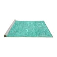 thumbnail image 2 of Ahgly Company Machine Washable Indoor Round Solid Turquoise Blue Modern Area Rugs, 7' Round, 2 of 4