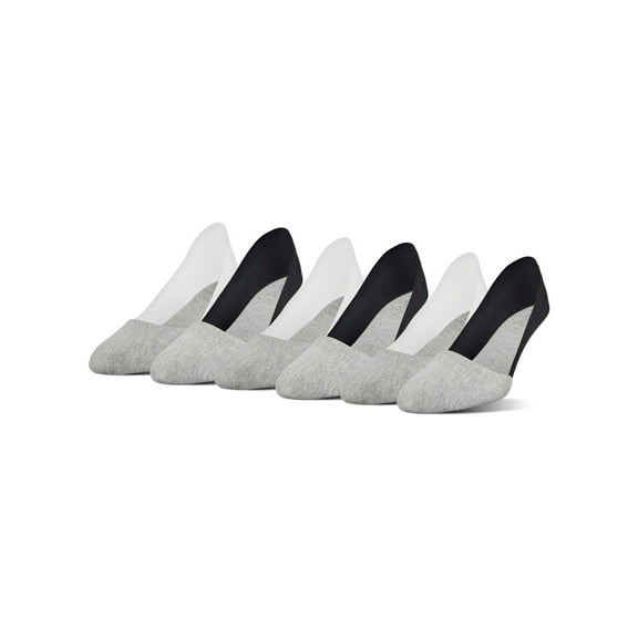 PEDS Women's Nylon/Cotton No Show Liner with Gel Trim, 6 Pairs