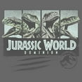 thumbnail image 2 of Junior's Jurassic World: Dominion Velociraptor Vintage Panel Scratch  Graphic Tee Charcoal X Large, 2 of 3