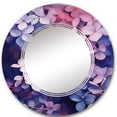 thumbnail image 2 of Designart "Pink Blue Lilac Blossoms Fragrant Blossom Melody" Floral Round Wall Mirror - Traditional Oval Printed Decorative Oversized Mirror - Multiple Color Options, 2 of 4