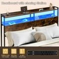 thumbnail image 2 of Queen Size Headboard with Storage, Built-In Outlets & USB Ports, LED Lights | Sturdy Bed Headboard with Charging Station & Shelves | Easy Assembly, Modern Design, 2 of 7