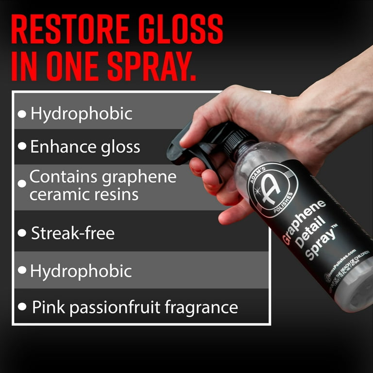  Adam's Detail Spray (16 fl. oz) - Quick Waterless Detailer  Spray for Car Detailing, Polisher Clay Bar & Car Wax Boosting Tech, Add  Shine Gloss Depth Paint