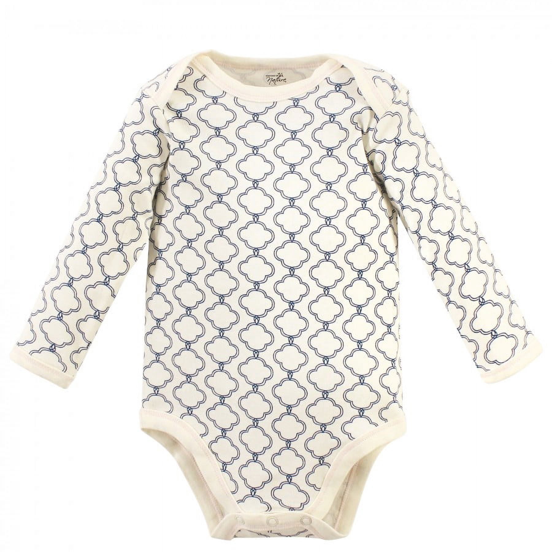 Touched by Nature Baby Girl Organic Cotton Long-Sleeve Bodysuits 5pk, Pink Elephant, 18-24 Months