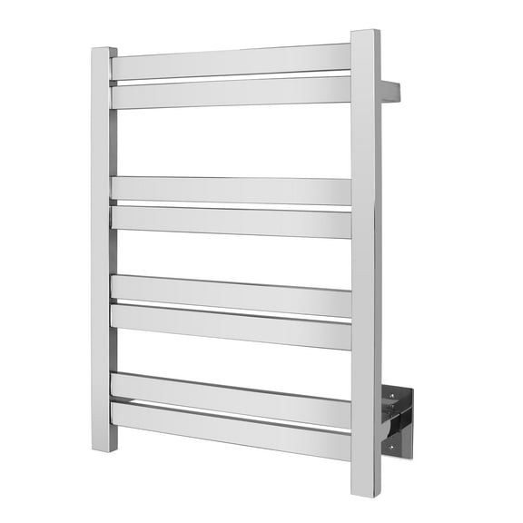 Heated Towel Warmer Rack , 8-Bar, Hardwired, Integrated On/Off Switch with Light, 304-Stainless Steel (Maple)