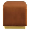 thumbnail image 3 of Accent Stool Chair Ottoman, Brown, Velvet, Living Kitchen Cafe Bistro Hospitality Restaurant, Modern Contemporary Boutique HB36442, 3 of 10